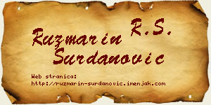 Ruzmarin Surdanović vizit kartica